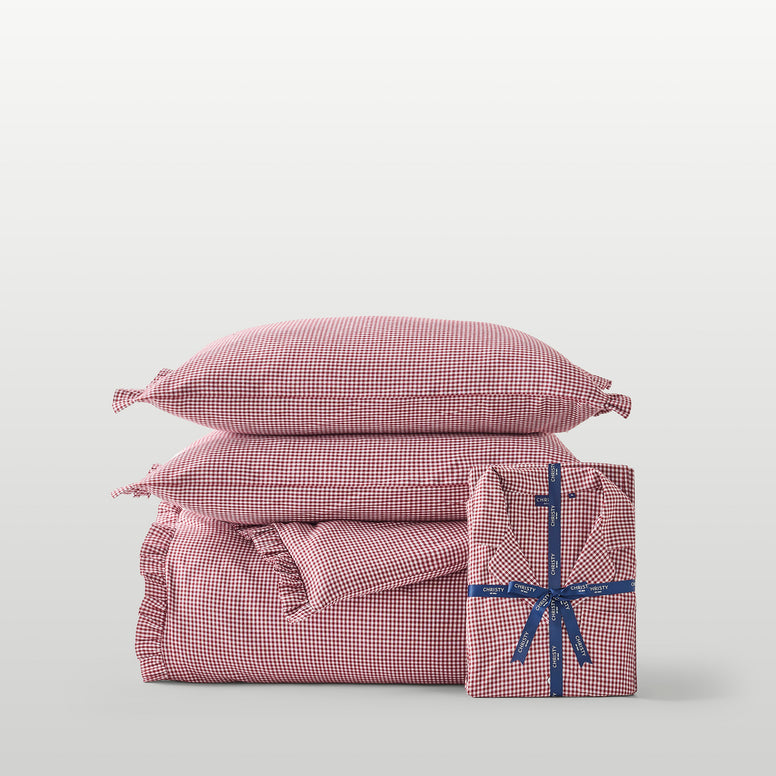 Gingham Ruffle Duvet Cover + PJ Bundle