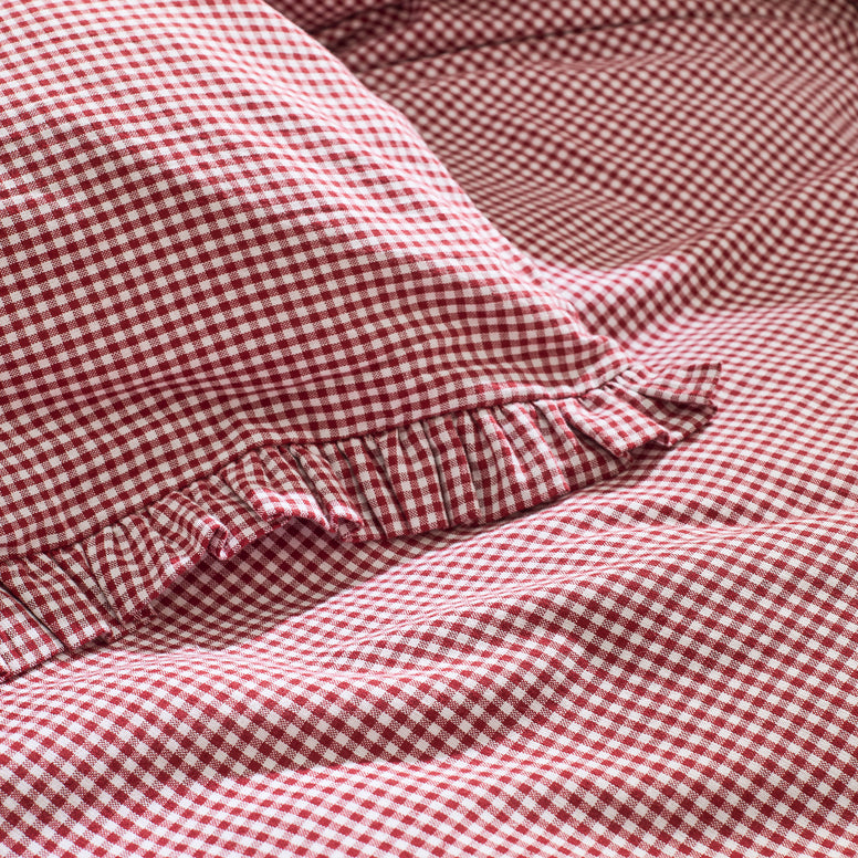 Gingham Ruffle Duvet Cover Set