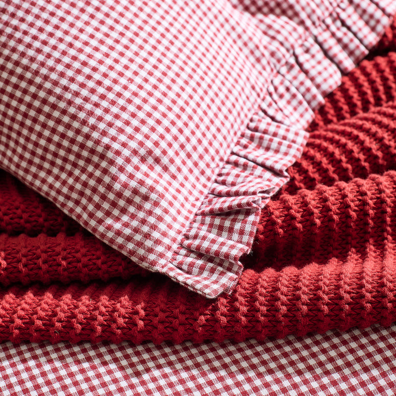Gingham Ruffle Duvet Cover Set